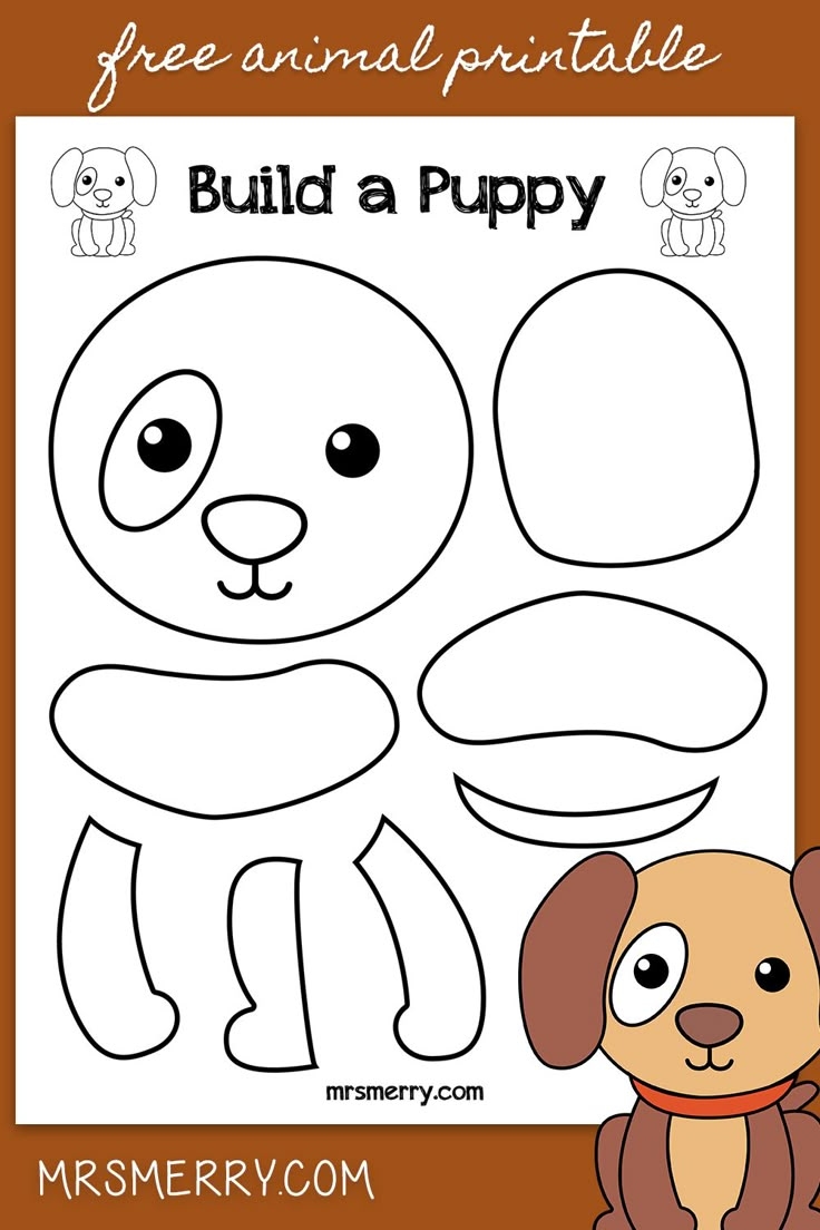Free Kids Printable Build A Puppy Activity For Kids Mrs Merry