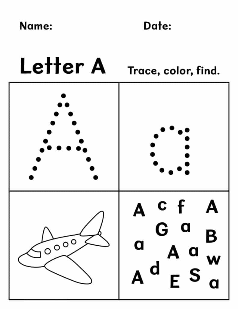 free printable preschool activity sheets