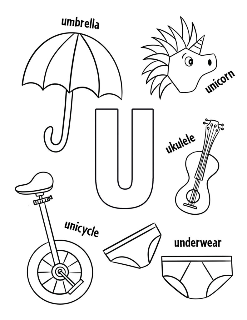 printable letter u