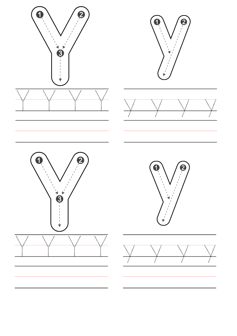 Free Letter Y Coloring Pages Printable PDF