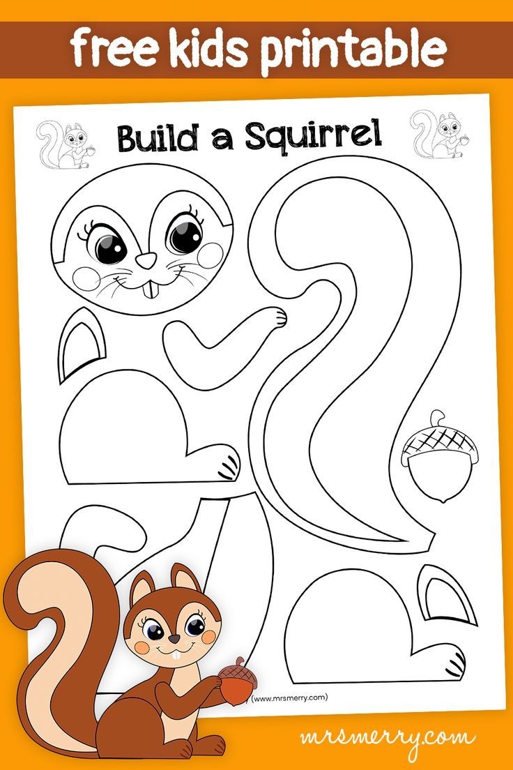Free Make A Squirrel Printable Craft For Kids Squirrel Template Mrs Merry