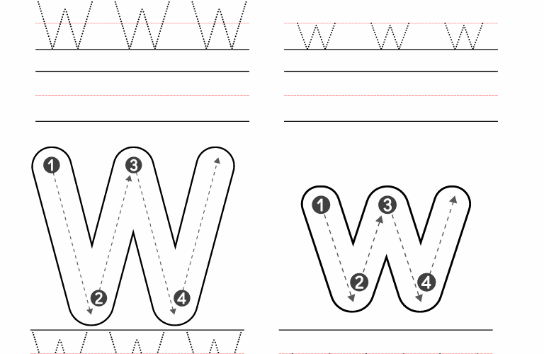 Free Preschool Letter W Worksheets Printable PDF