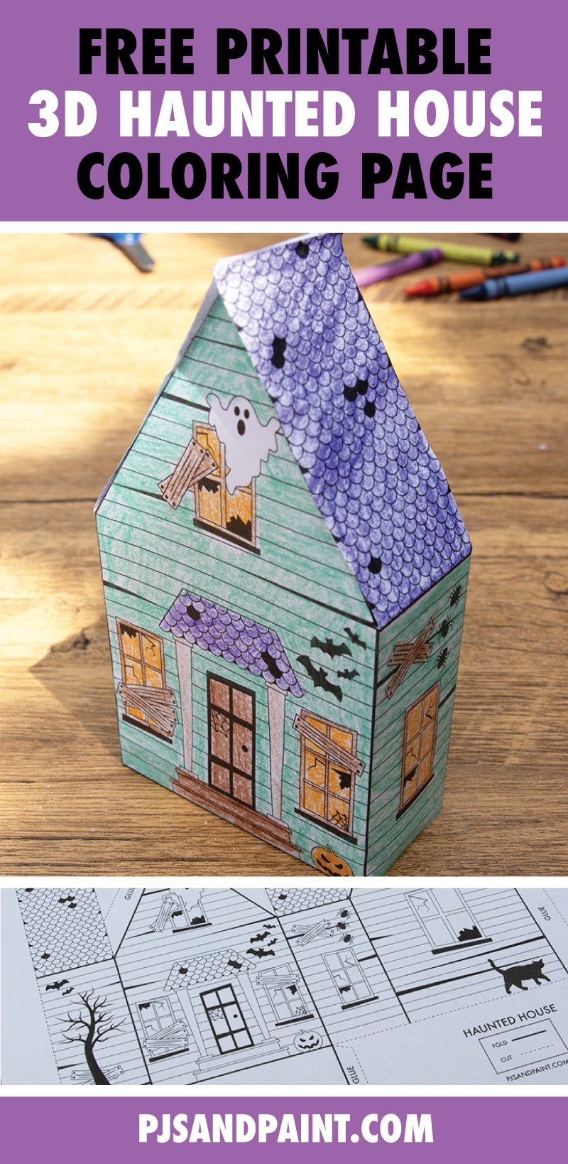 Free Printable 3D Haunted House Coloring Page Pjs And Paint Free Printable 3D Haunted House Coloring Page Pjs And Paint