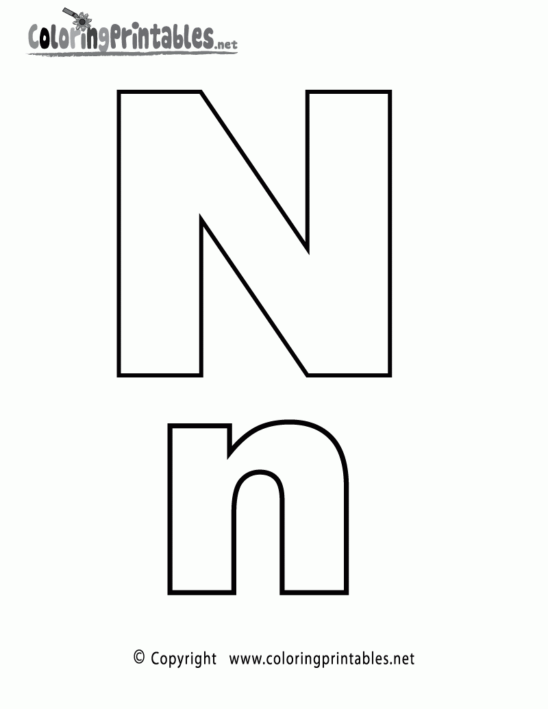 Free Printable Alphabet Letter N Coloring Page