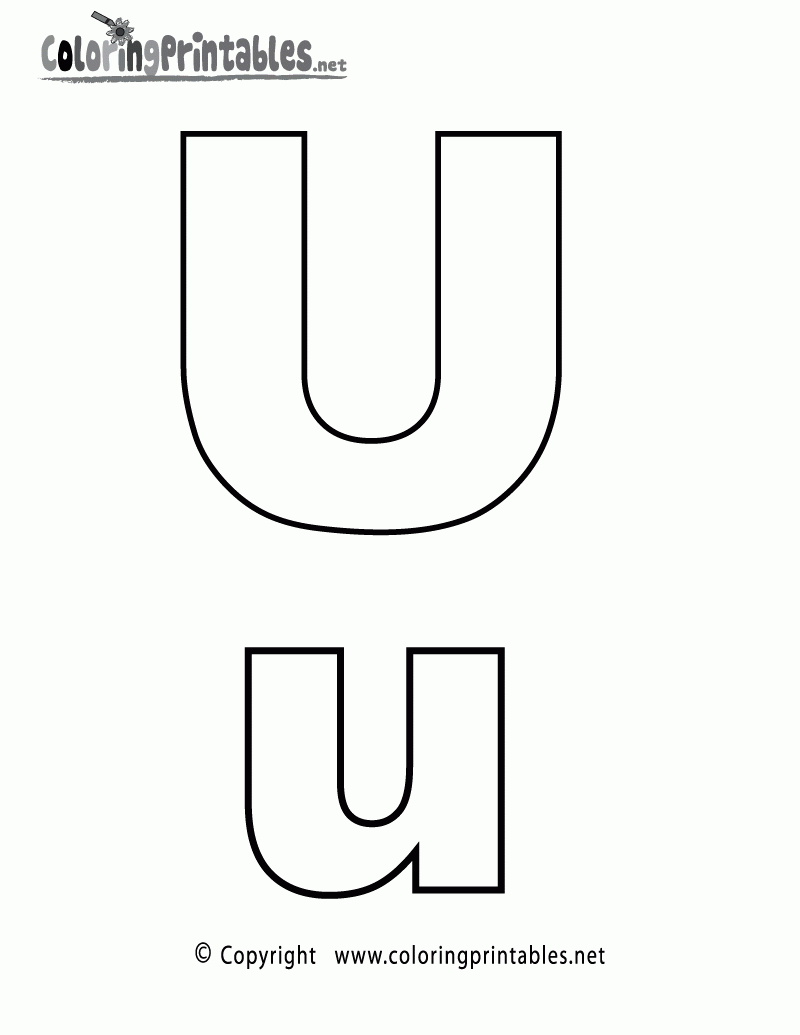 Free Printable Alphabet Letter U Coloring Page