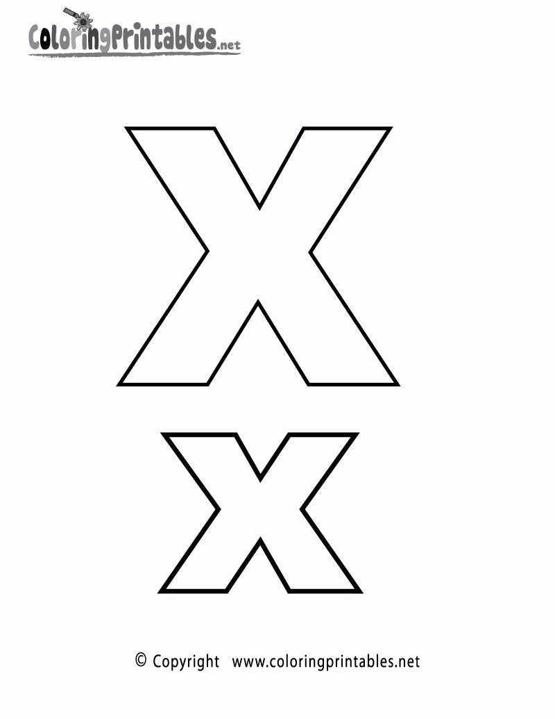 Free Printable Alphabet Letter X Coloring Page