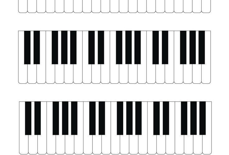 Free Printable Blank Piano Keyboard Template PDF Included