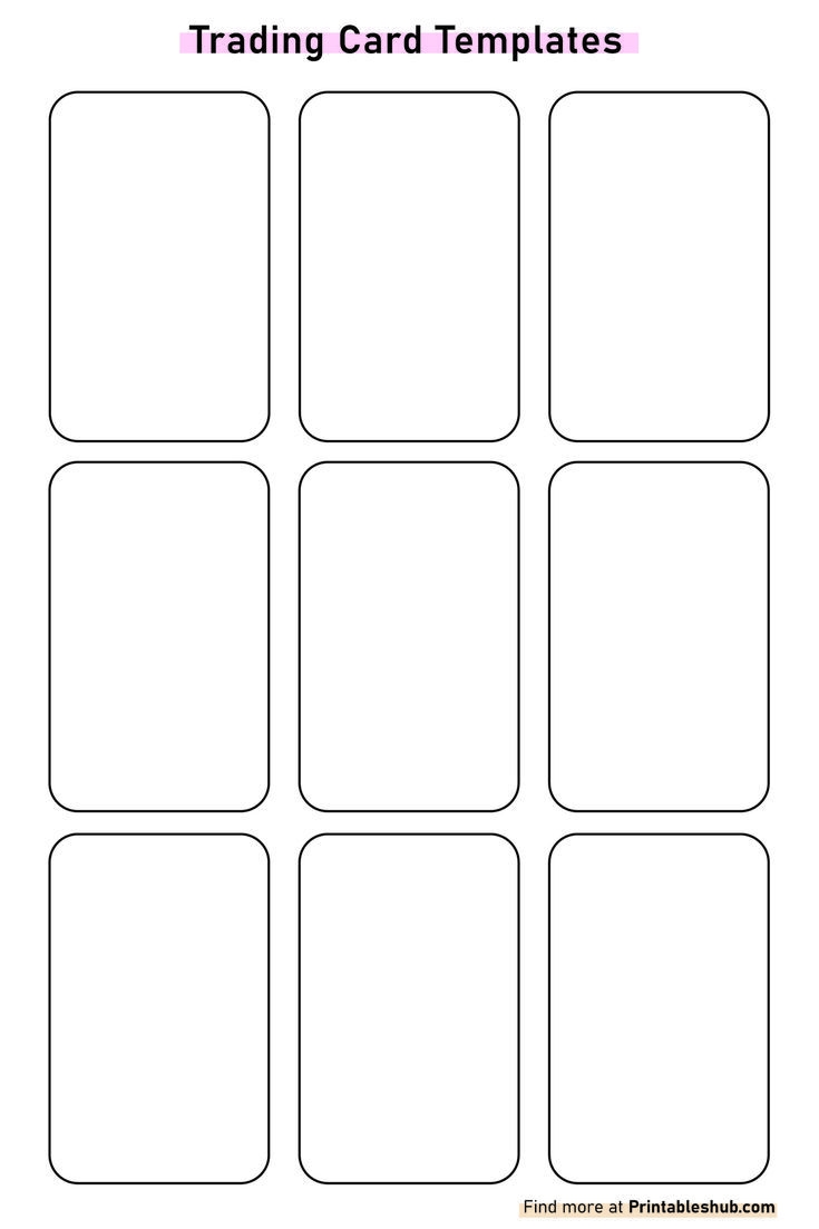 Free Printable Blank Trading Card Template PDF Free Printable Blank Trading Card Template PDF