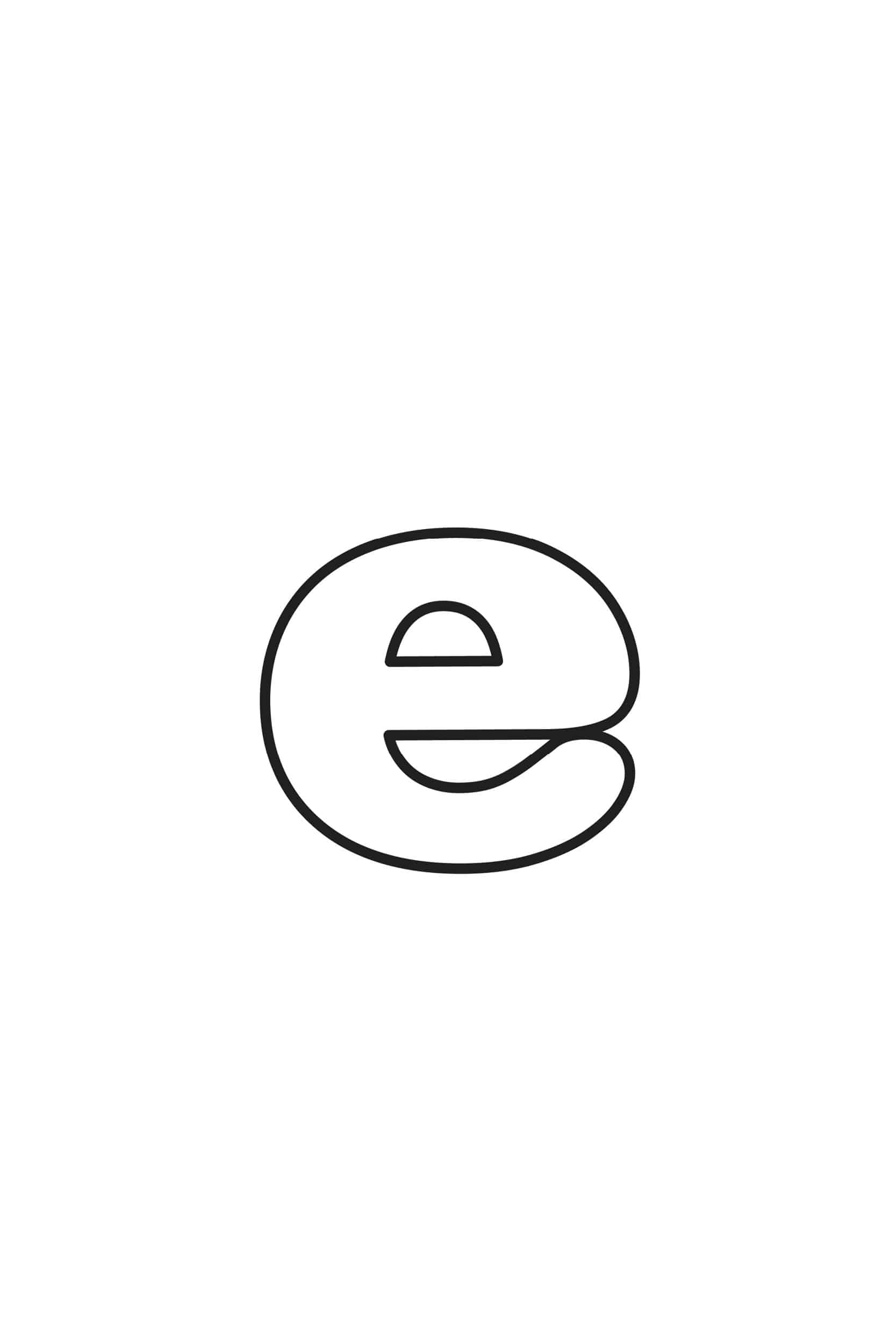 Free Printable Bubble Letters Lowercase E