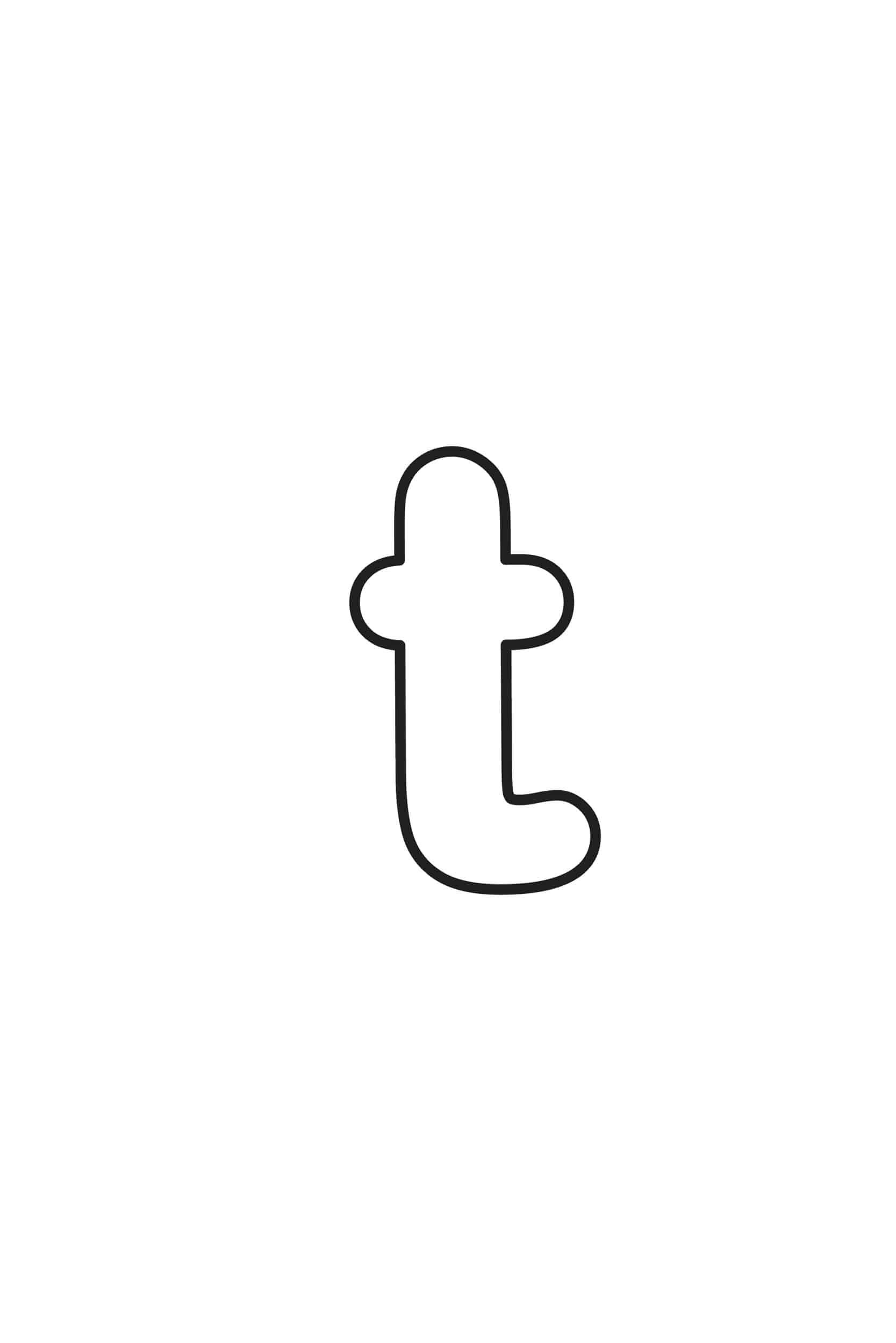 Free Printable Bubble Letters Lowercase T