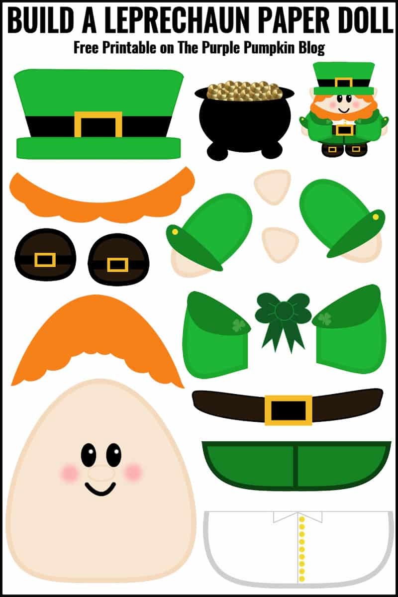 Free Printable Build A Leprechaun Paper Doll For St Patrick s Day  Free Printable Build A Leprechaun Paper Doll For St Patrick s Day