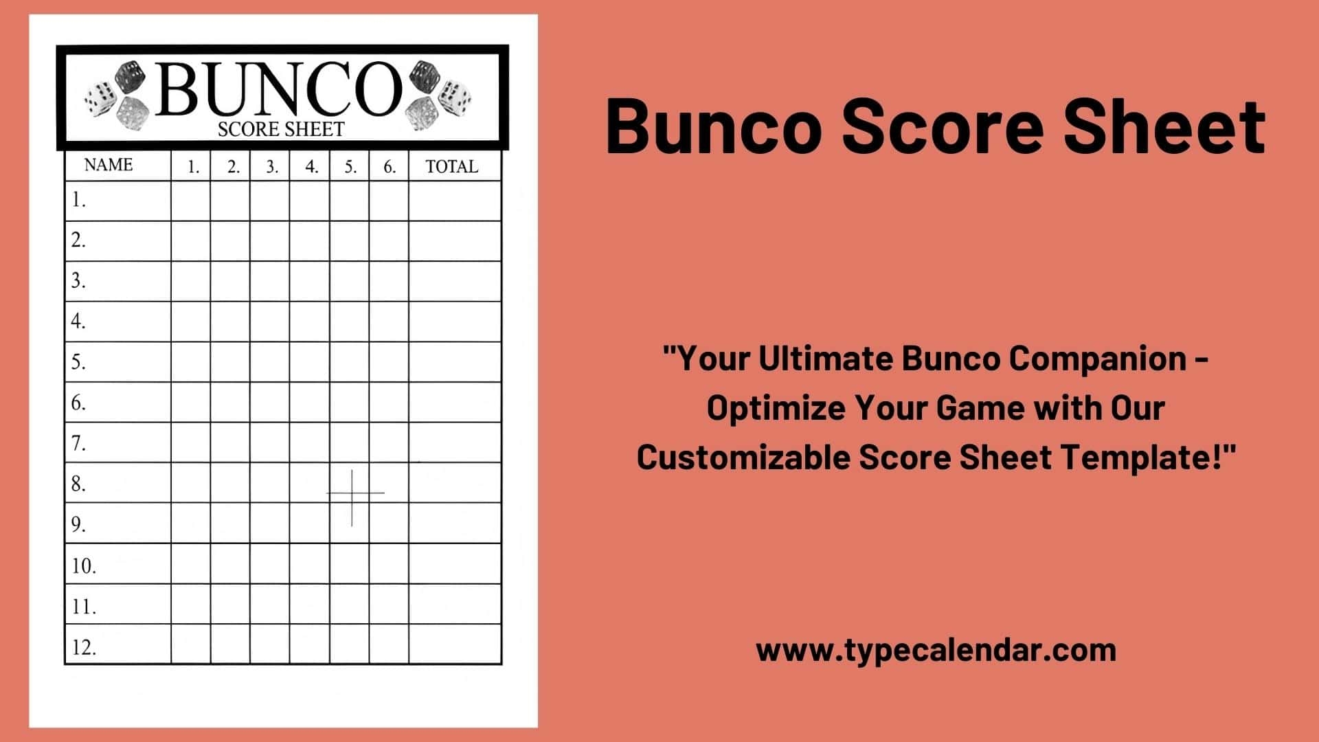 printable bunco sheets