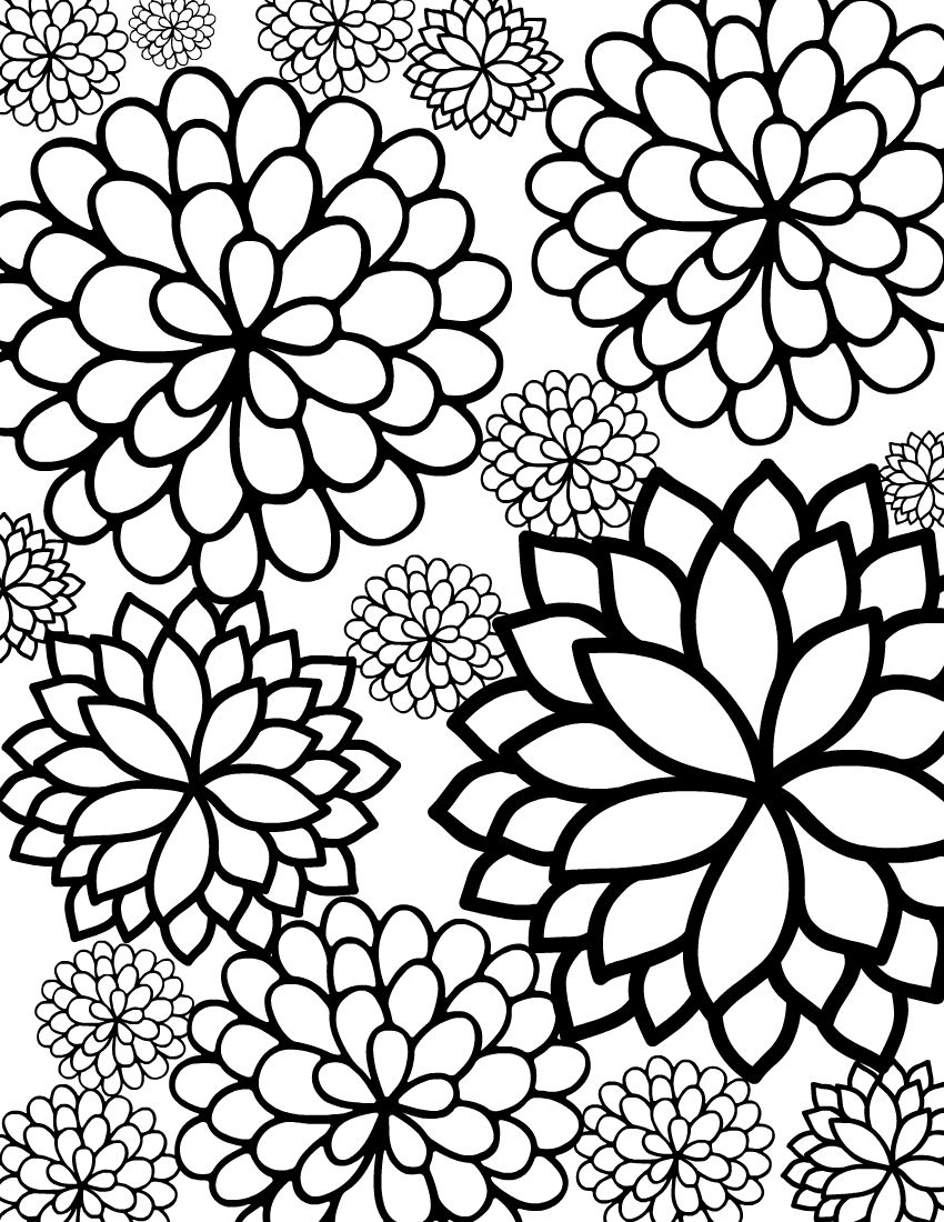 flower pictures for coloring printables