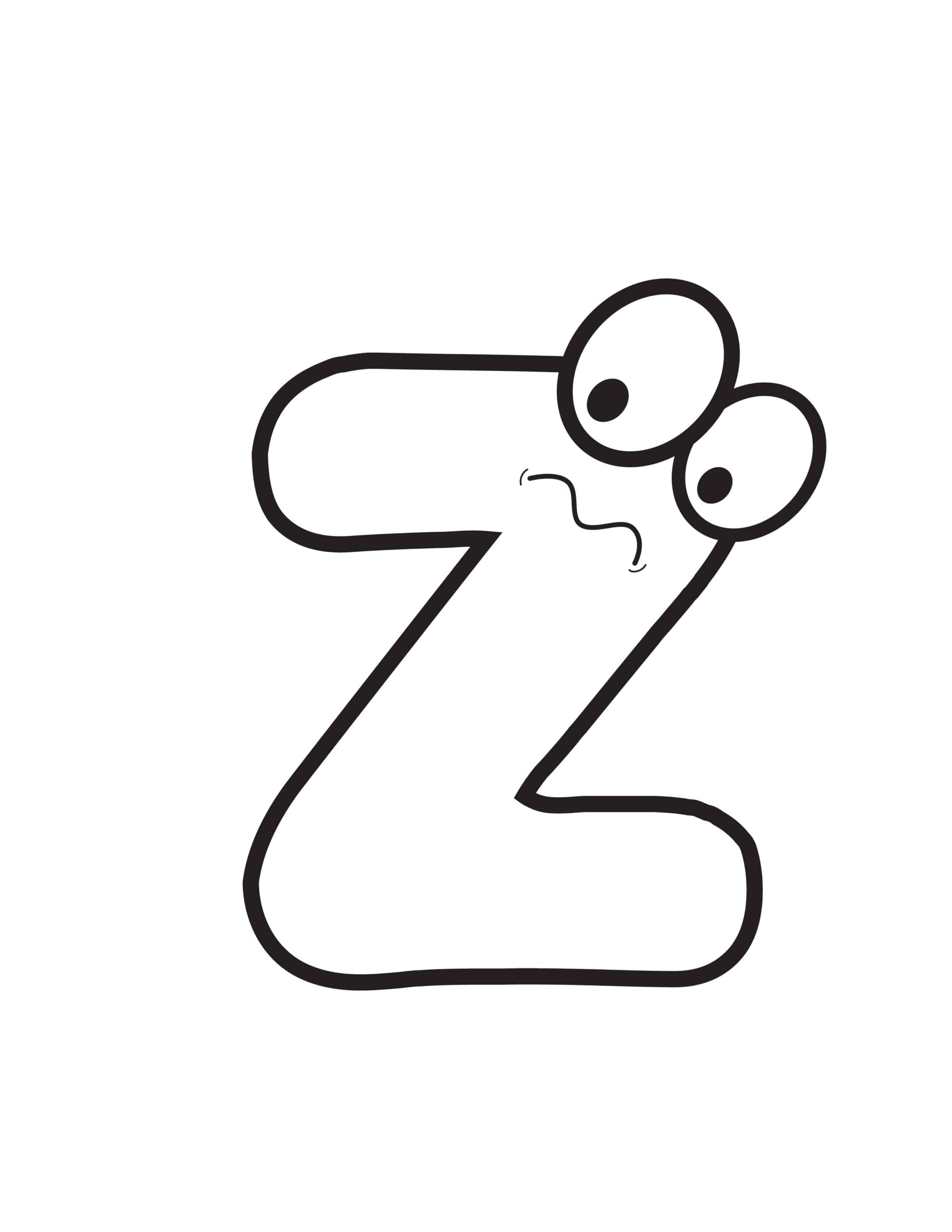 Free Printable Cartoon Letters Cartoon Letter Z