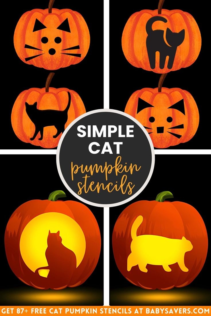 Free Printable Cat Pumpkin Carving Stencils Get Into The Halloween Spirit With Our Extensive Collection Of Pumpkin Carving Cat Pumpkin Stencil Pumpkin Stencil