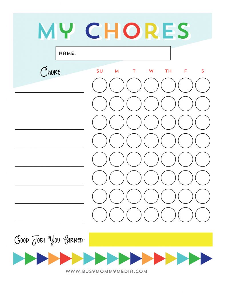 free printable responsibility chart