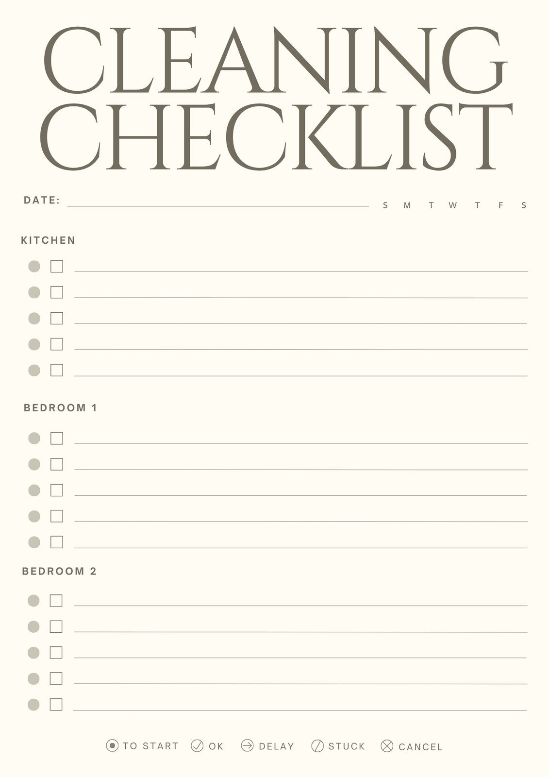 printable cleaning schedule template