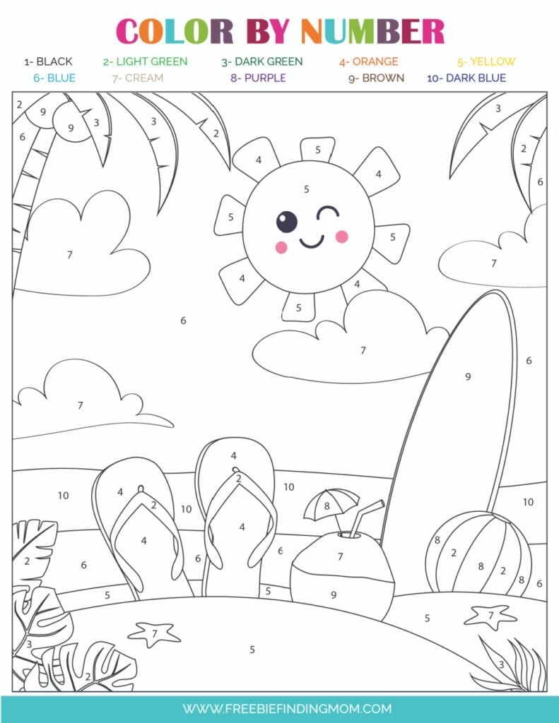 color by number printables pdf