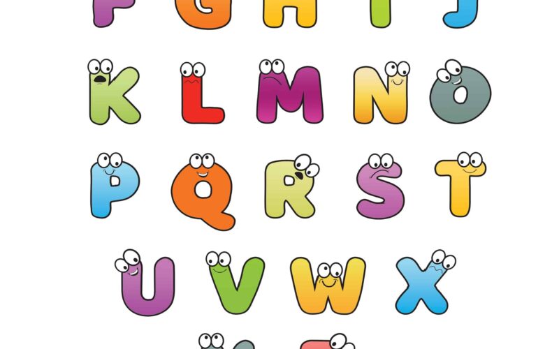Free Printable Colorful Cartoon Letters Alphabet