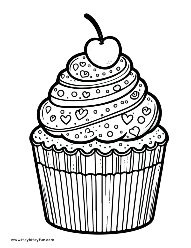 printable cupcake coloring
