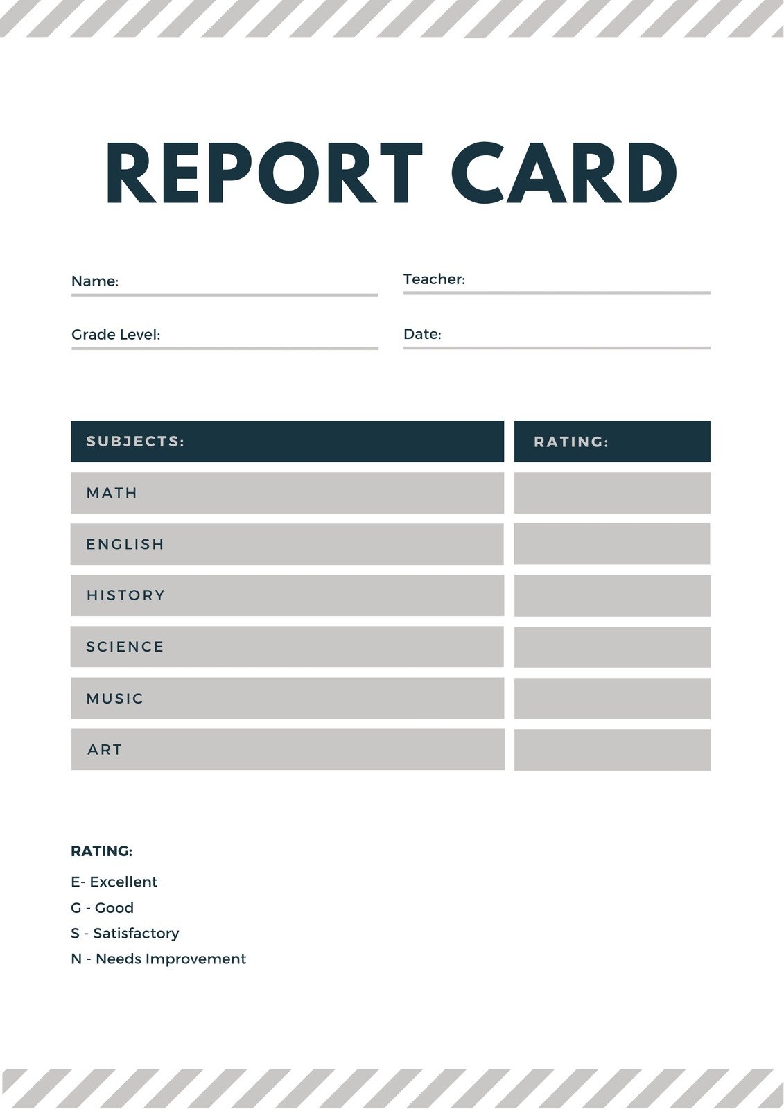 Free Printable Customizable Report Card Templates Canva