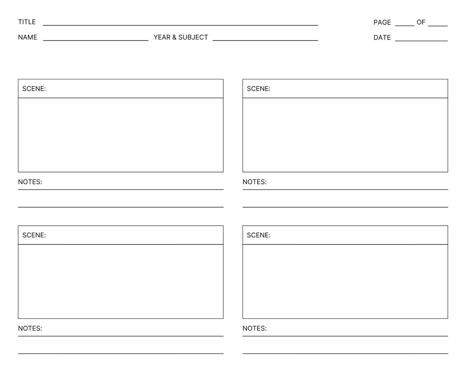 Free Printable Customizable Storyboard Templates Canva