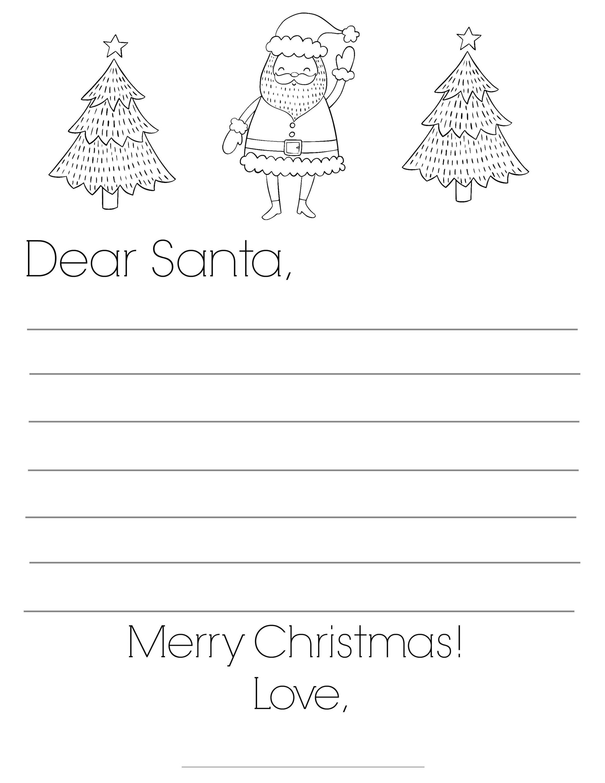free printable dear santa letter