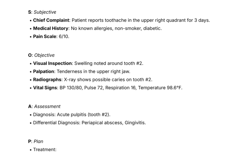 Free Printable Dental SOAP Note Template To Edit Online