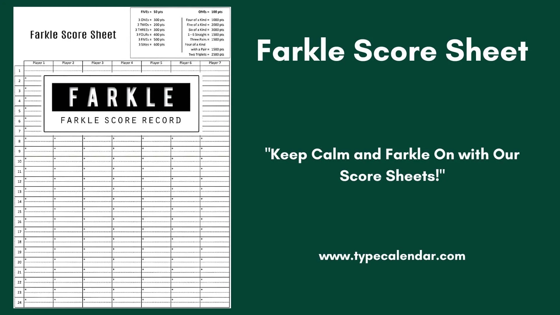 Free Printable Farkle Score Sheet Excel PDF Rules Gameplay Scoring Free Printable Farkle Score Sheet Excel PDF Rules Gameplay Scoring