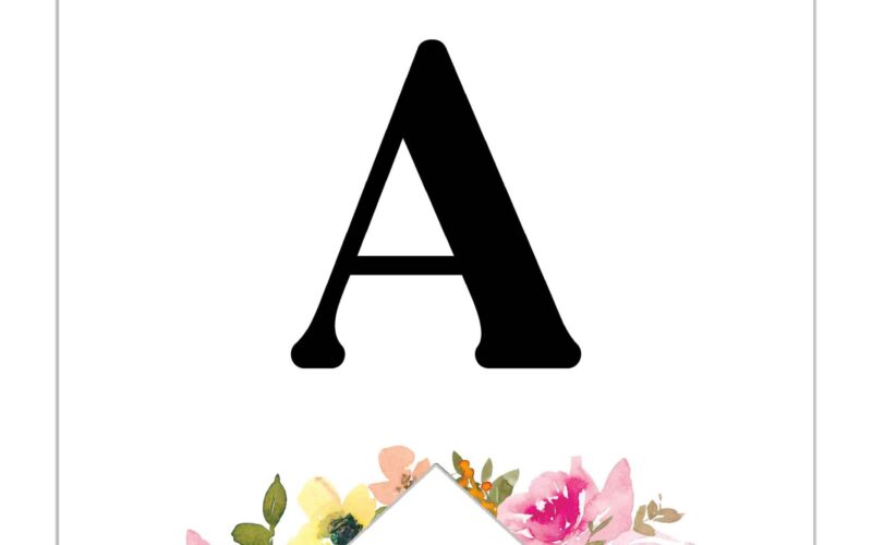 Free Printable Floral Alphabet Banner Letters Lovely Planner