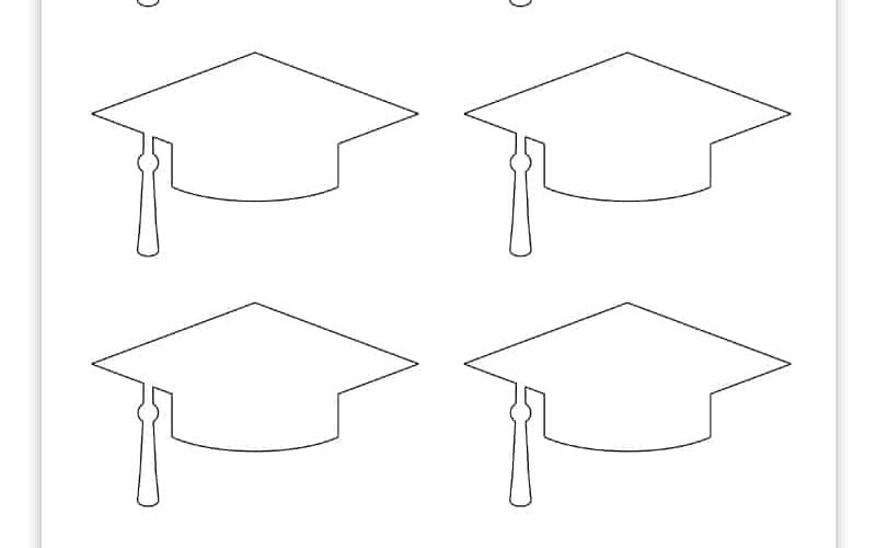 Free Printable Graduation Cap Template 2 Sizes Pjs And Paint