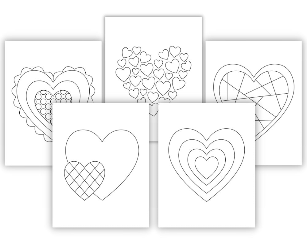 free heart coloring pages printable
