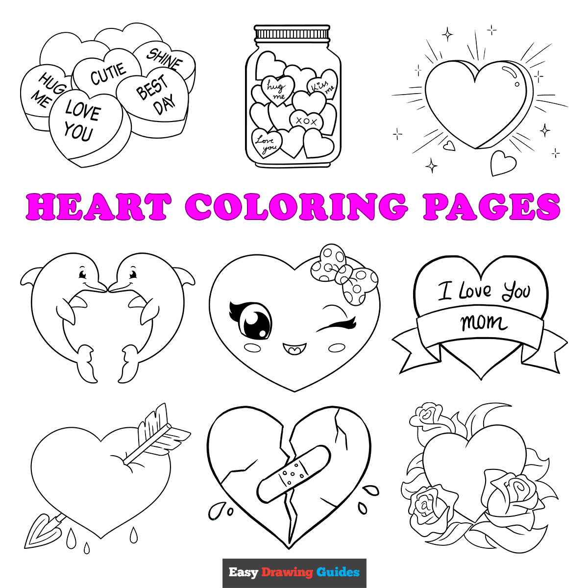 hearts coloring pages printable