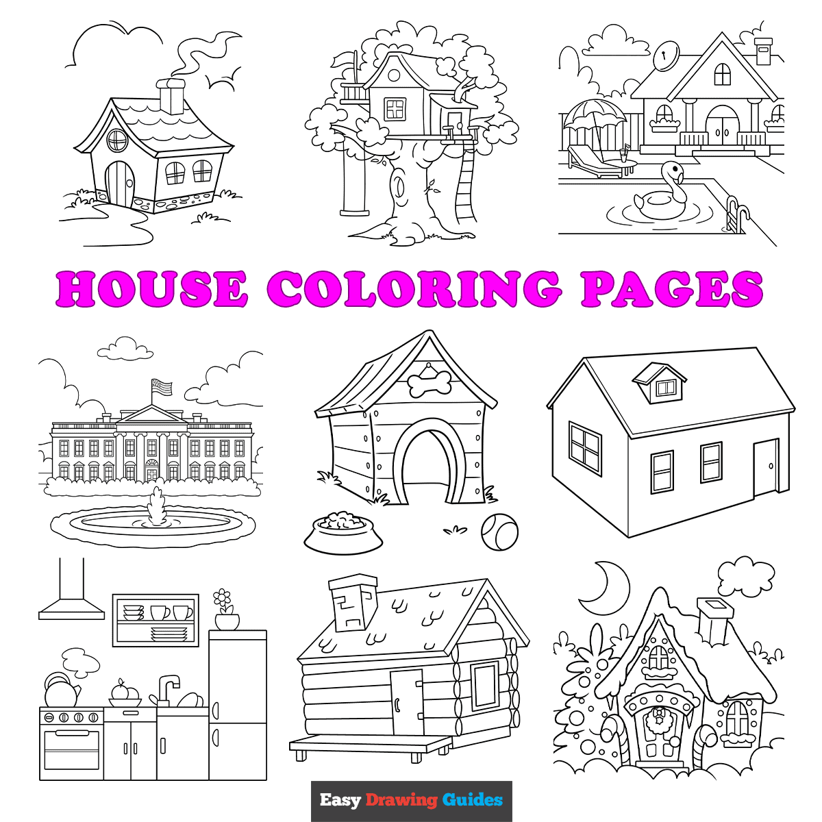 printable house coloring sheet