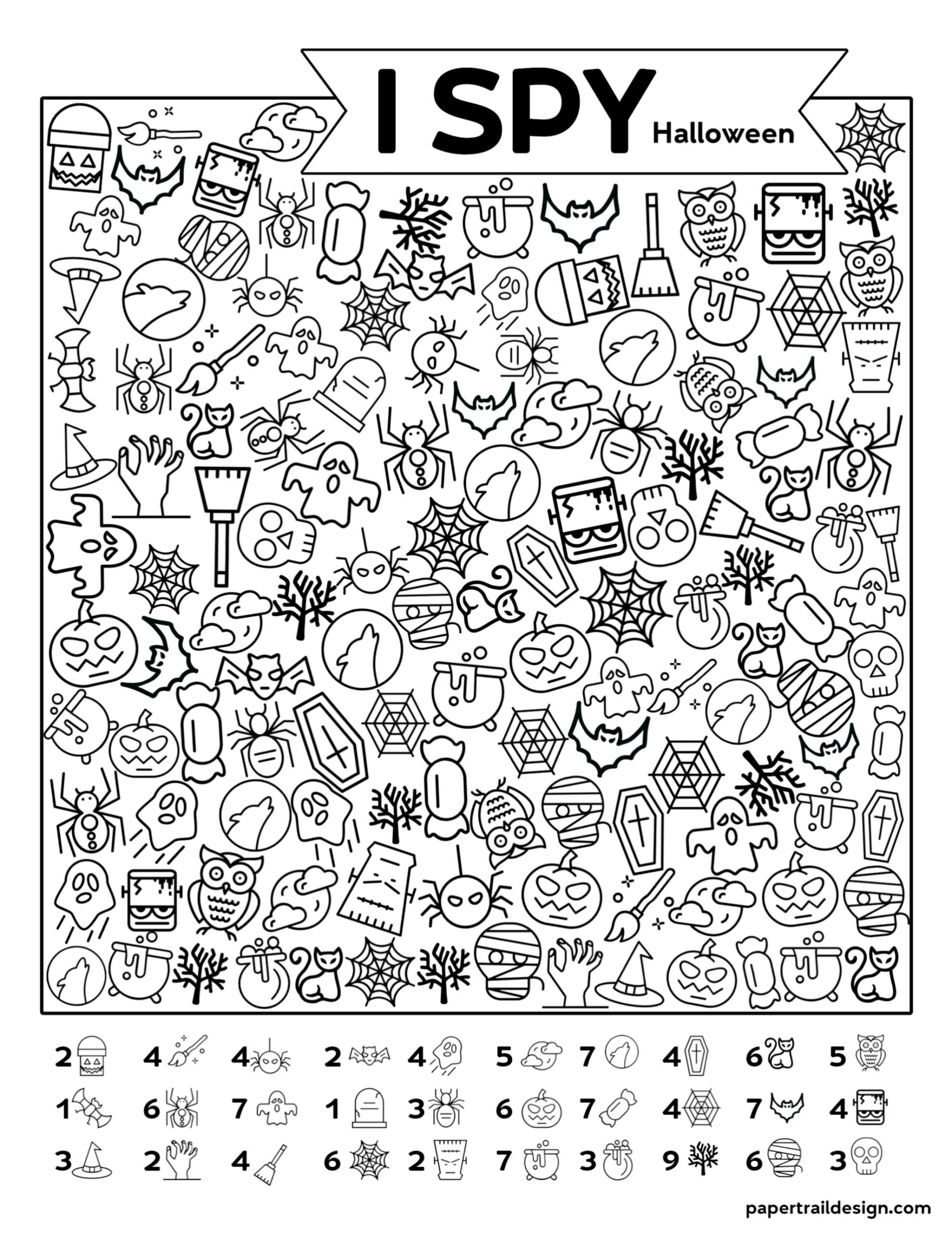 Free Printable I Spy Halloween Activity Paper Trail Design