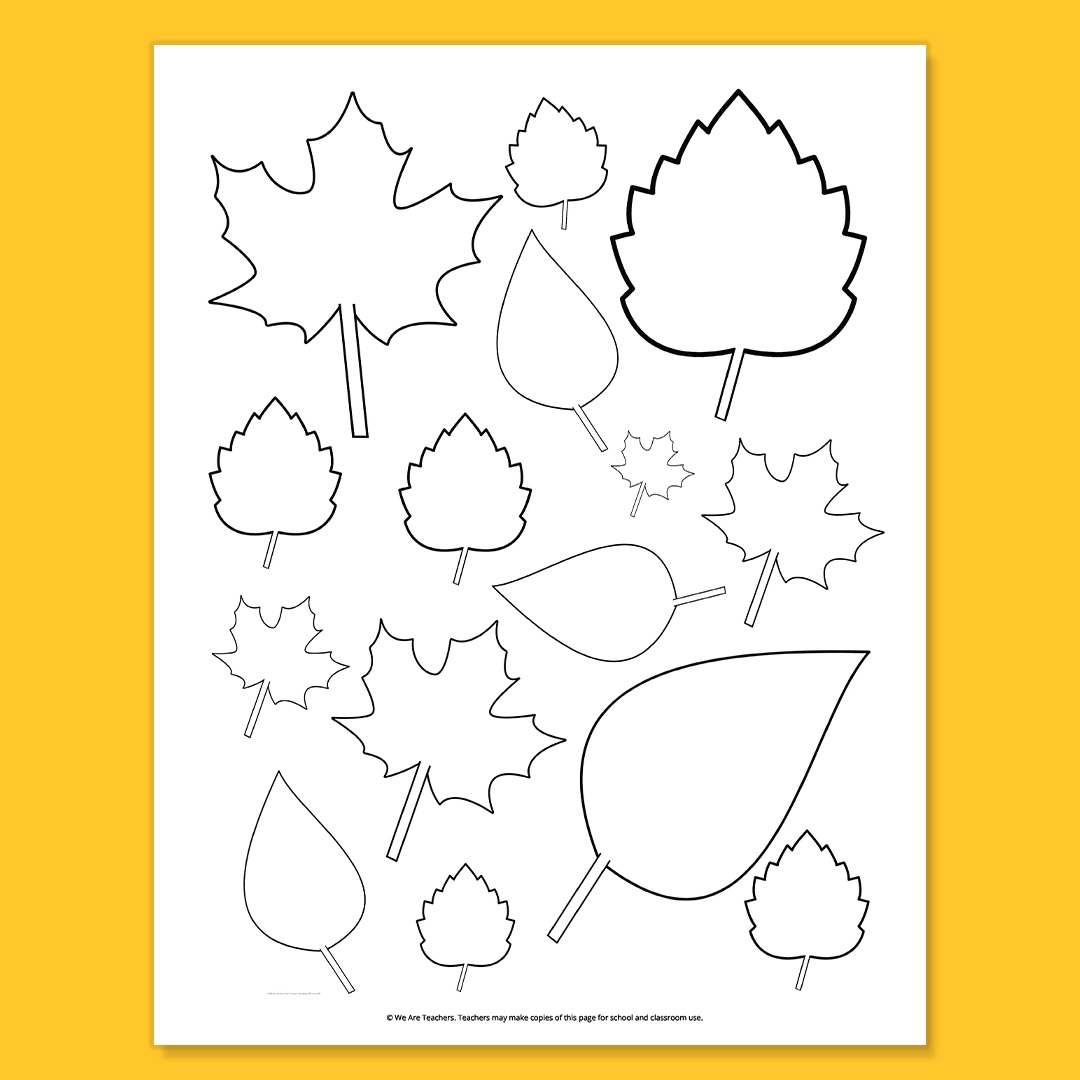 leaves template printable