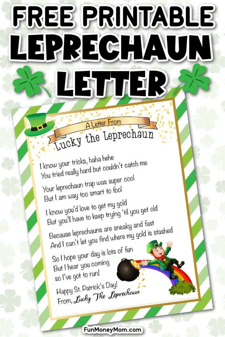 free printable leprechaun letter