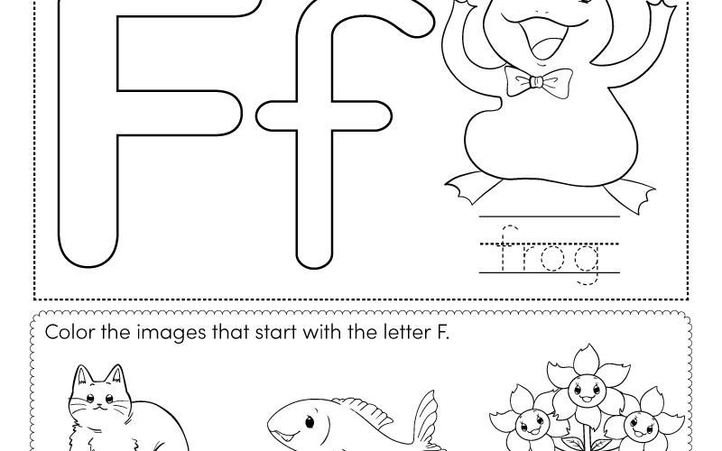 Free Printable Letter F Coloring Worksheet
