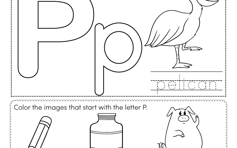 Free Printable Letter P Coloring Worksheet