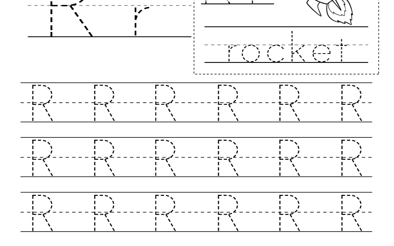 Free Printable Letter R Writing Practice Worksheet