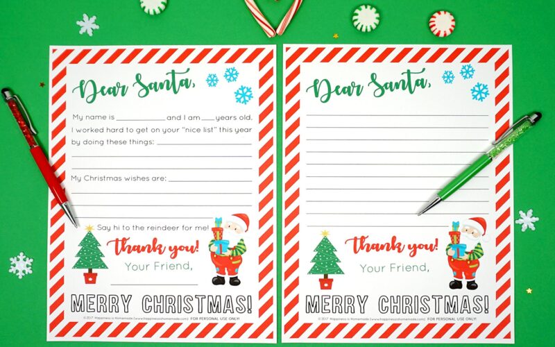 Free Printable Letter To Santa Happiness Is Homemade