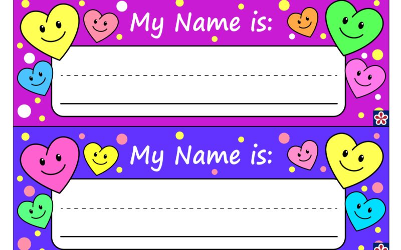 Free Printable Name Tags For Preschoolers TeachersMag