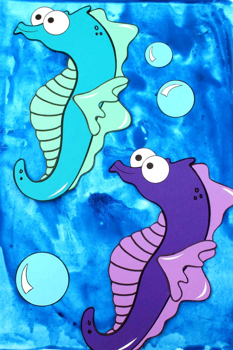 seahorse template printable