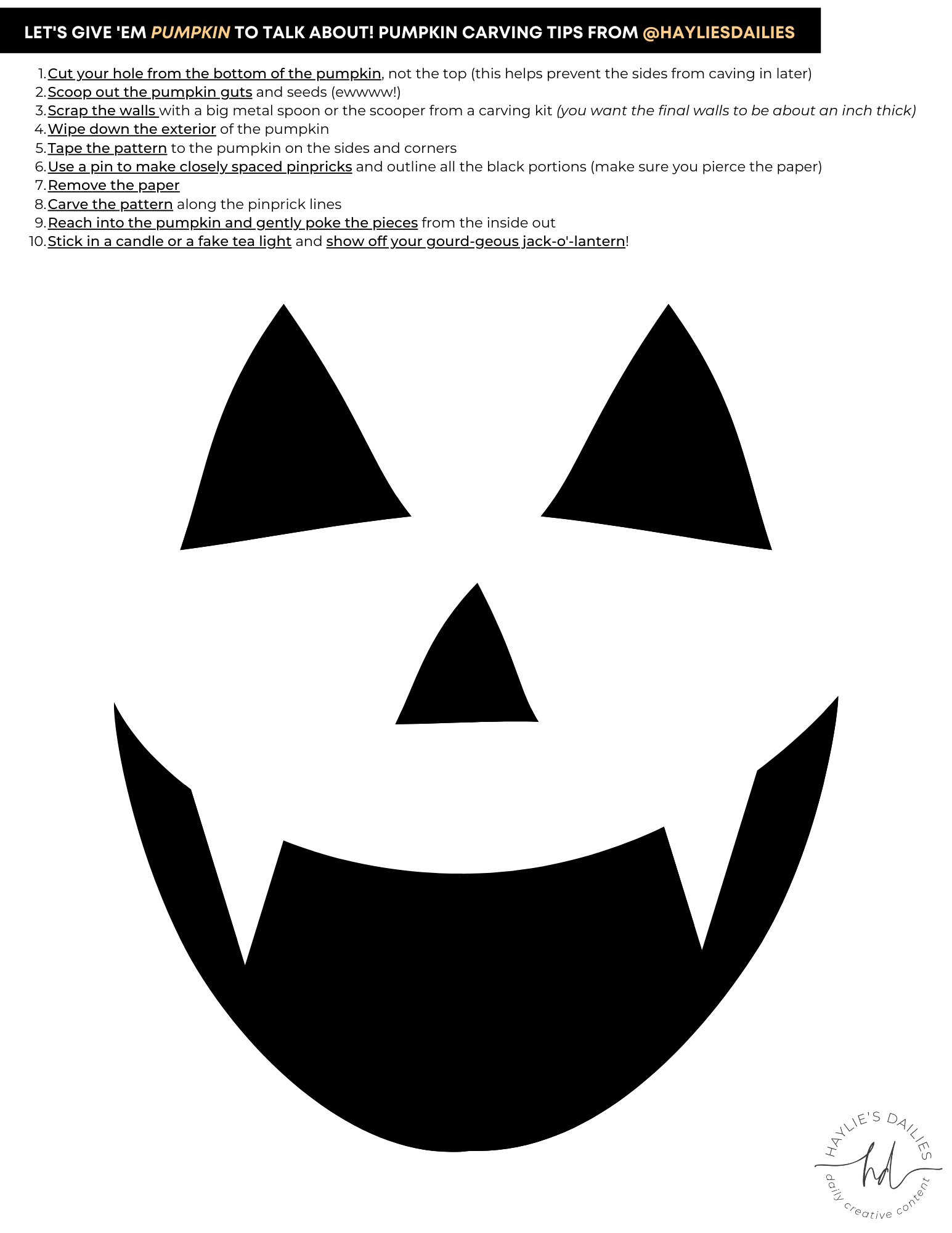 jack o lantern templates printable