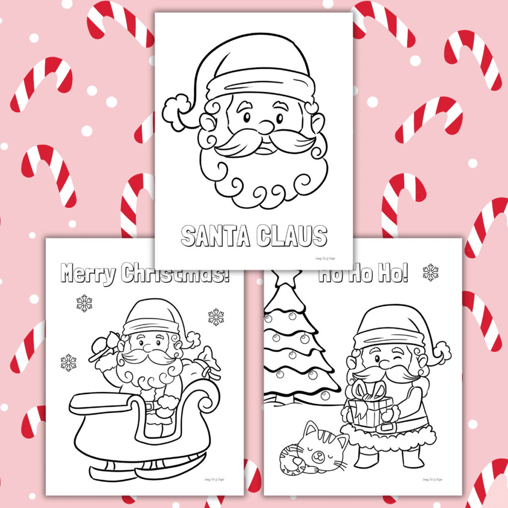 santa coloring sheets printable