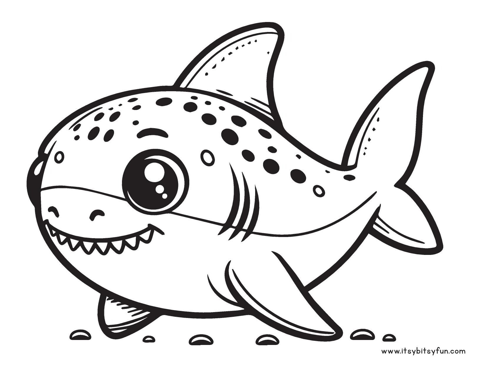 printable shark coloring