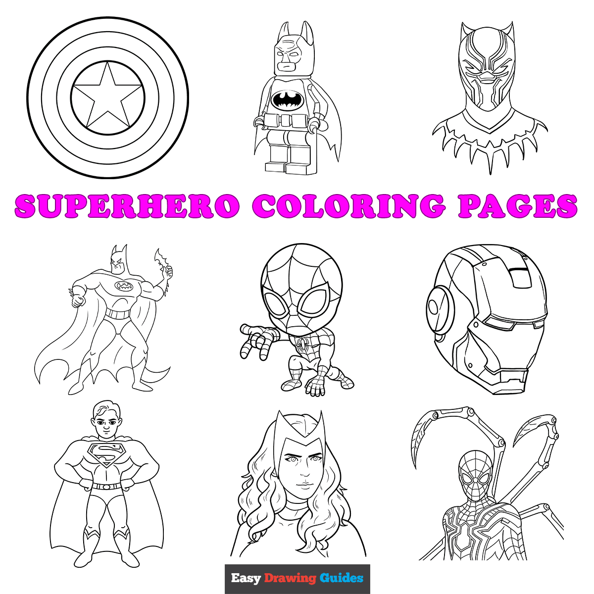 free printable superhero coloring sheets