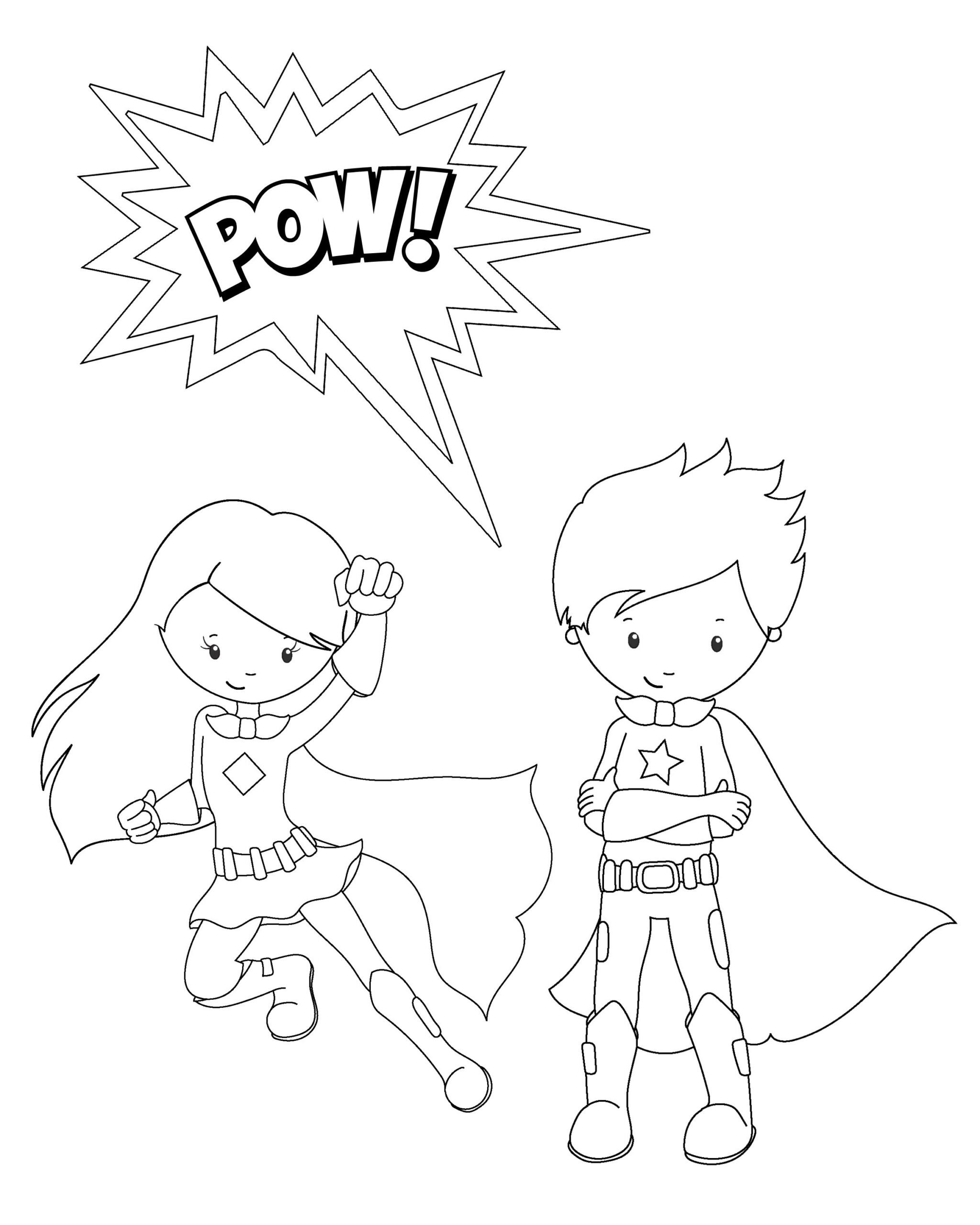 superhero printables to color