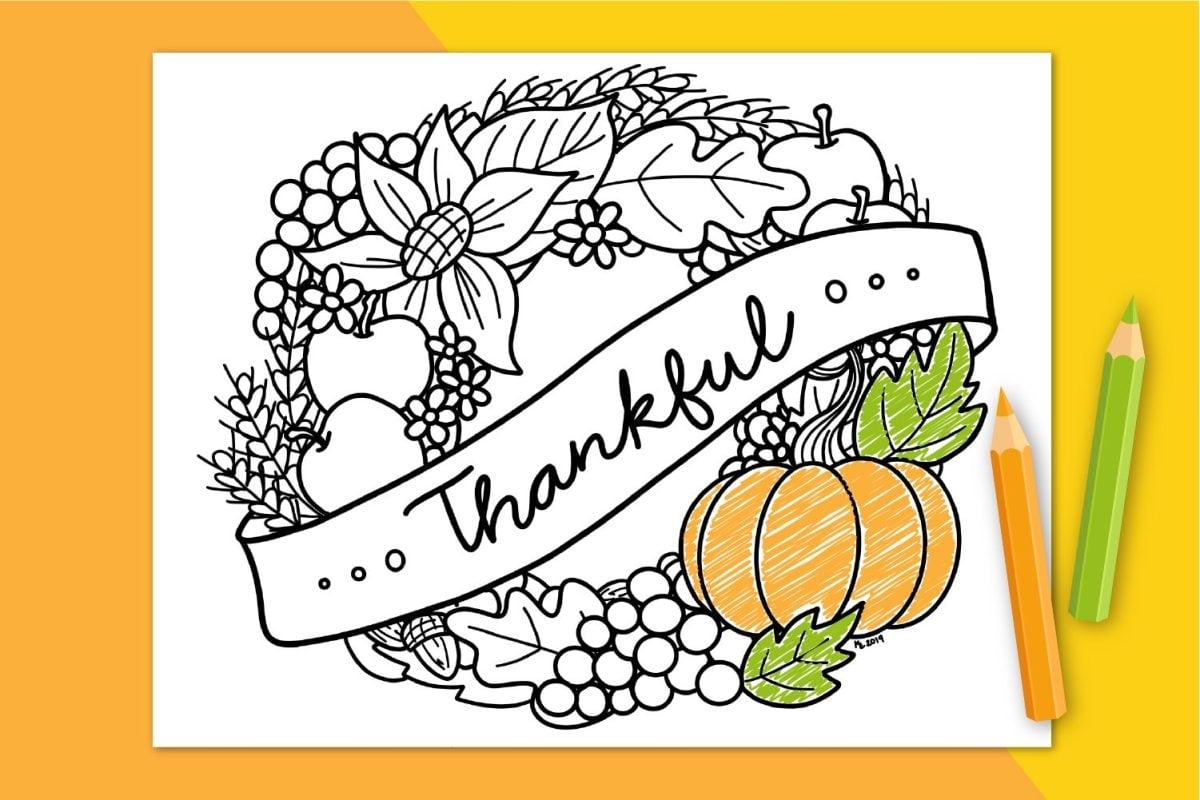 printable thanksgiving coloring sheet