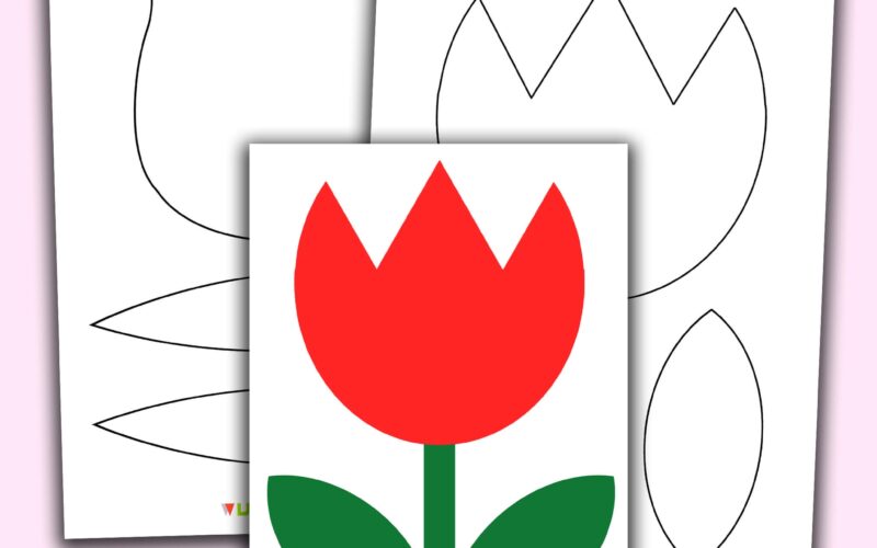 Free Printable Tulip Flower Craft Template For Kindergarten